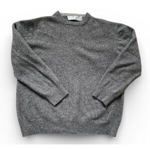 UNISEX ALAN PAINE ENGLAND 100% GEELONG LAMBSWOOL CLASSIC GREY KNIT, SMALL